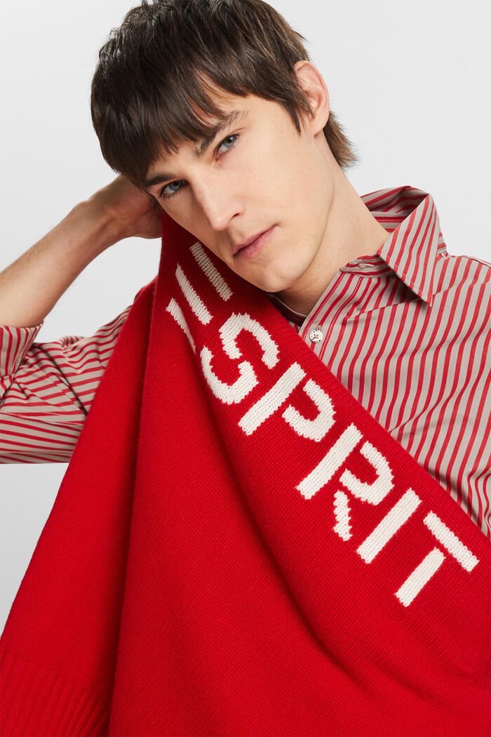 Striped Poplin Shirt, DARK RED, detail image number 4