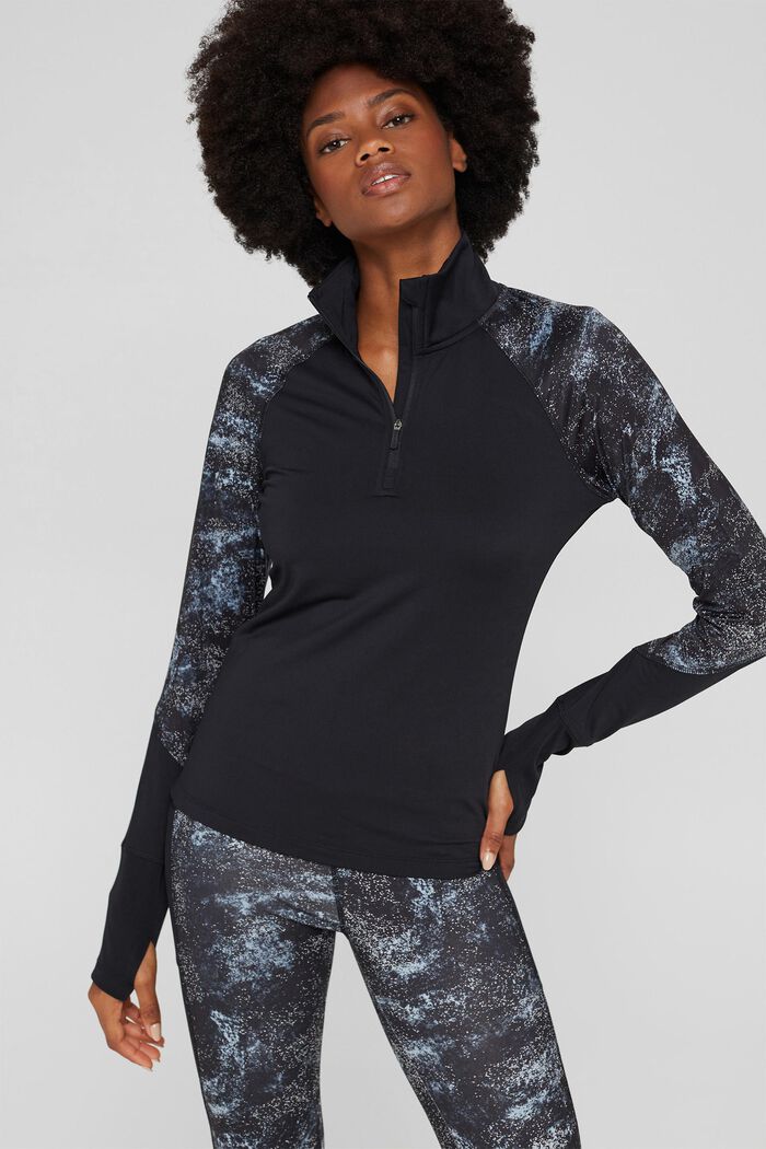 Recycled: long sleeve top with reflective print, edry