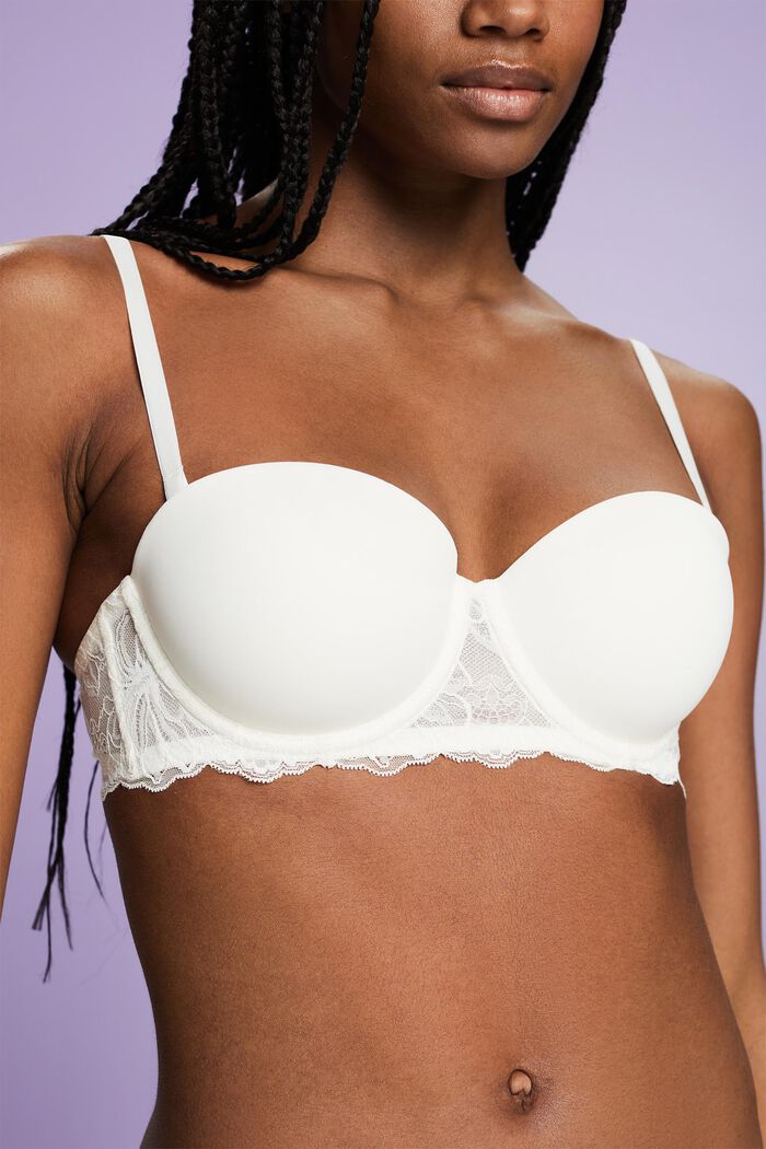ESPRIT - Underwired, padded bra with side mesh insert at our