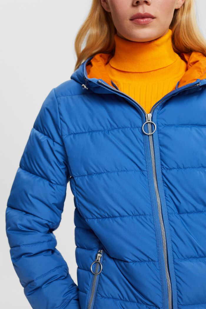 Quilted jacket with contrast lining, BLUE, detail image number 0