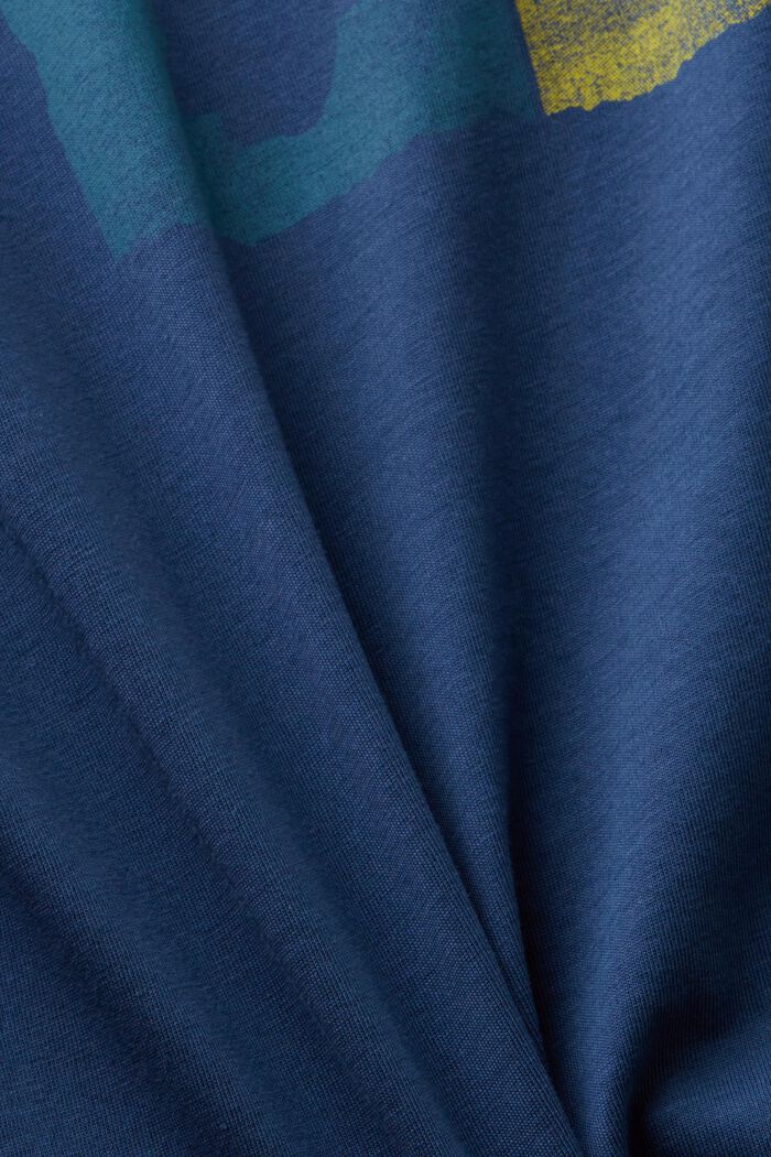 Long-sleeved top with chest print, PETROL BLUE, detail image number 5