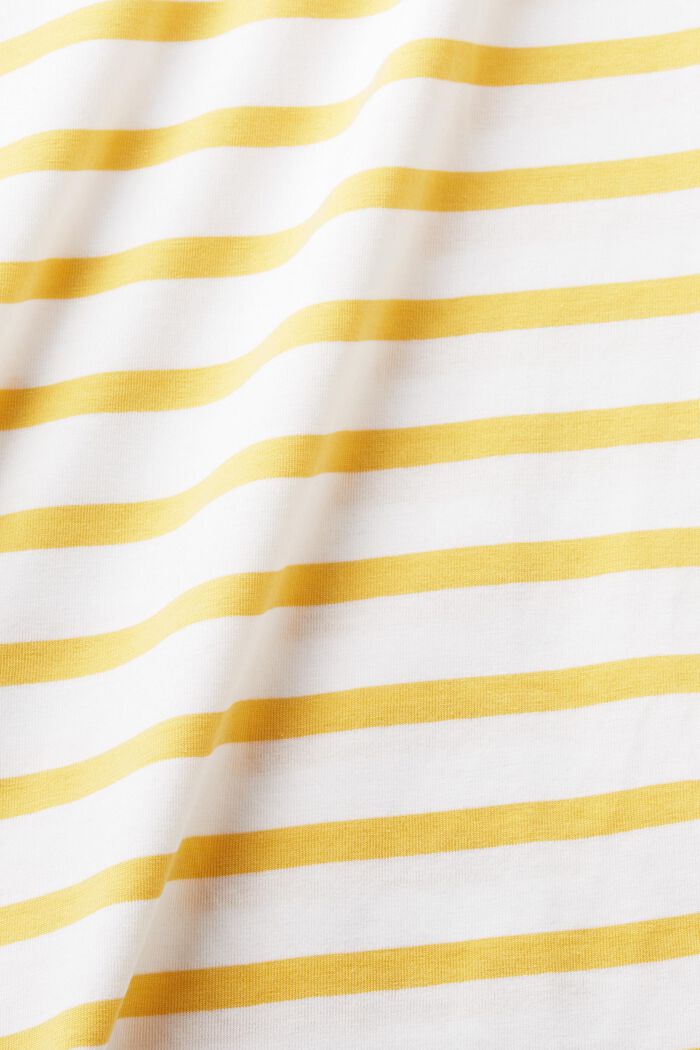 Striped V-Neck T-Shirt, SUNFLOWER YELLOW, detail image number 4