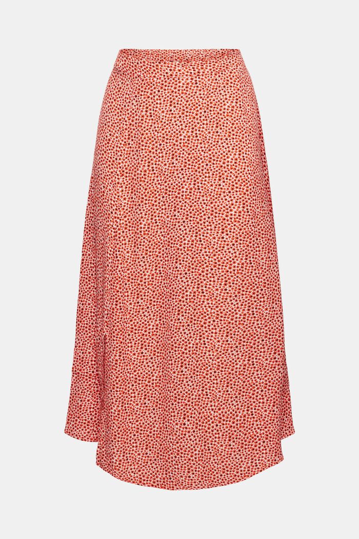 Midi skirt with all-over floral pattern, ORANGE RED, detail image number 6