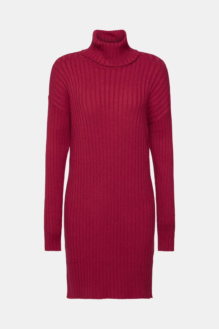 Knitted midi dress with turtleneck