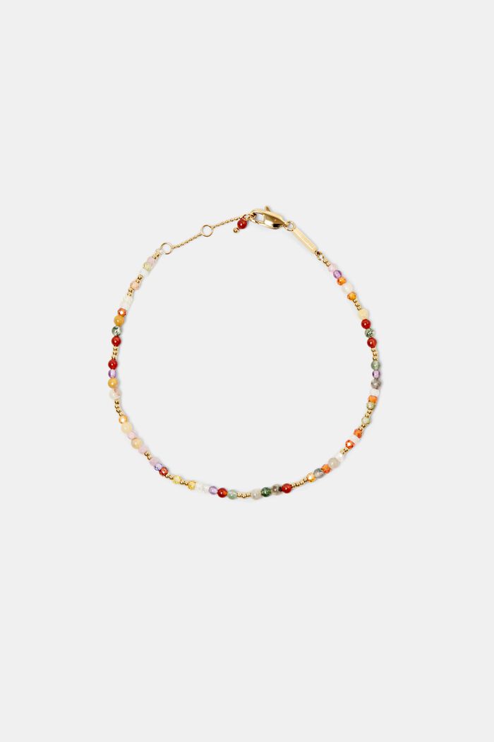 Colorful Beaded Anklet, GOLD, detail image number 0