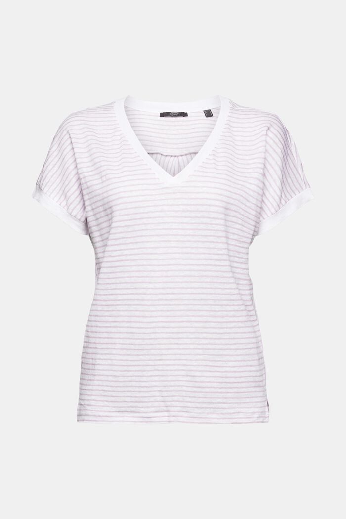 Striped T-shirt made of 100% linen