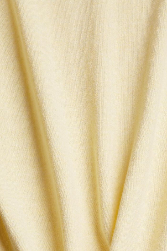 Basic jumper made of blended organic cotton, PASTEL YELLOW, detail image number 1