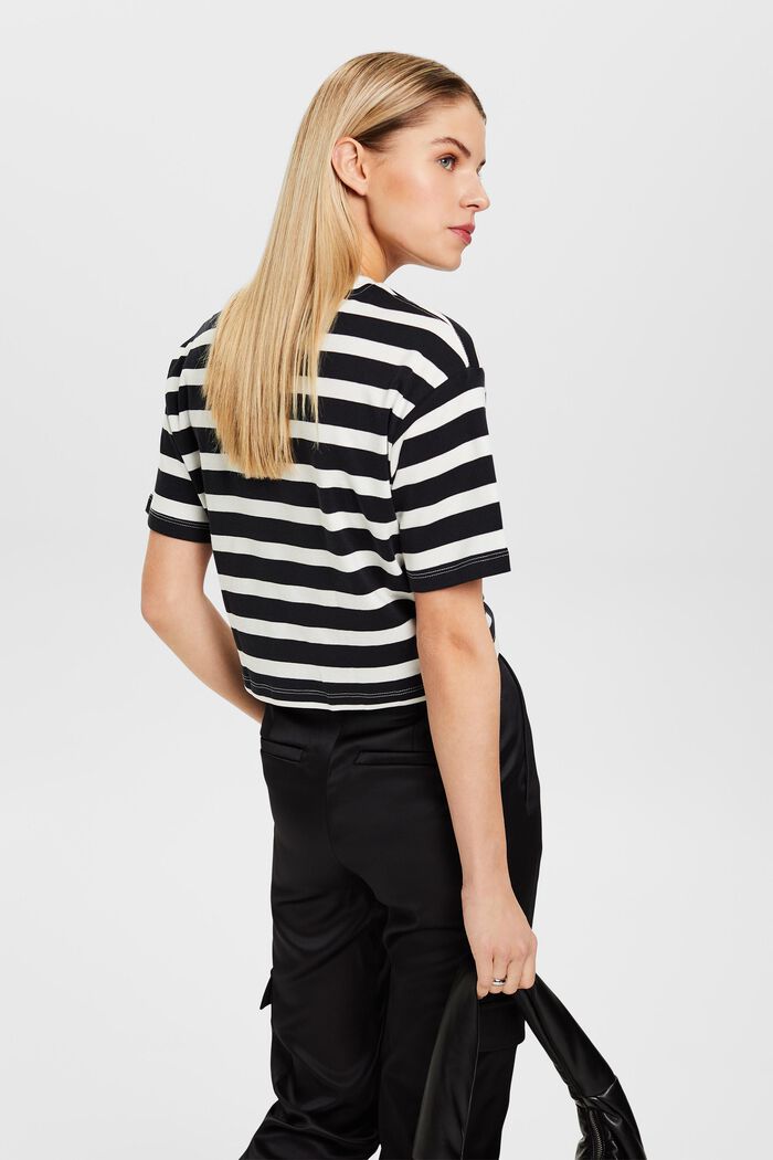 Striped Twisted T-Shirt, BLACK, detail image number 3