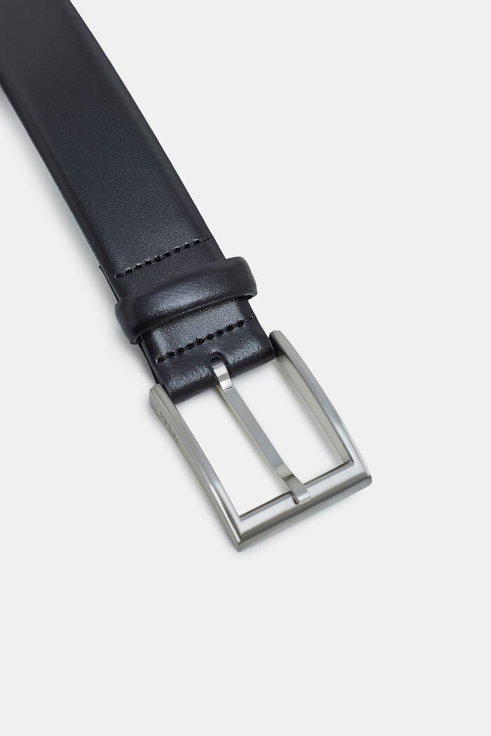 Leather business belt, BLACK, detail image number 1