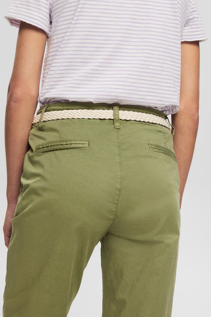 Chinos with braided belt, LIGHT KHAKI, detail image number 2