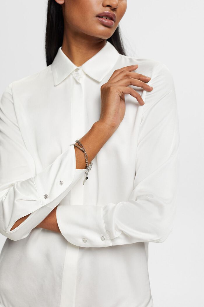 Satin blouse, OFF WHITE, detail image number 2