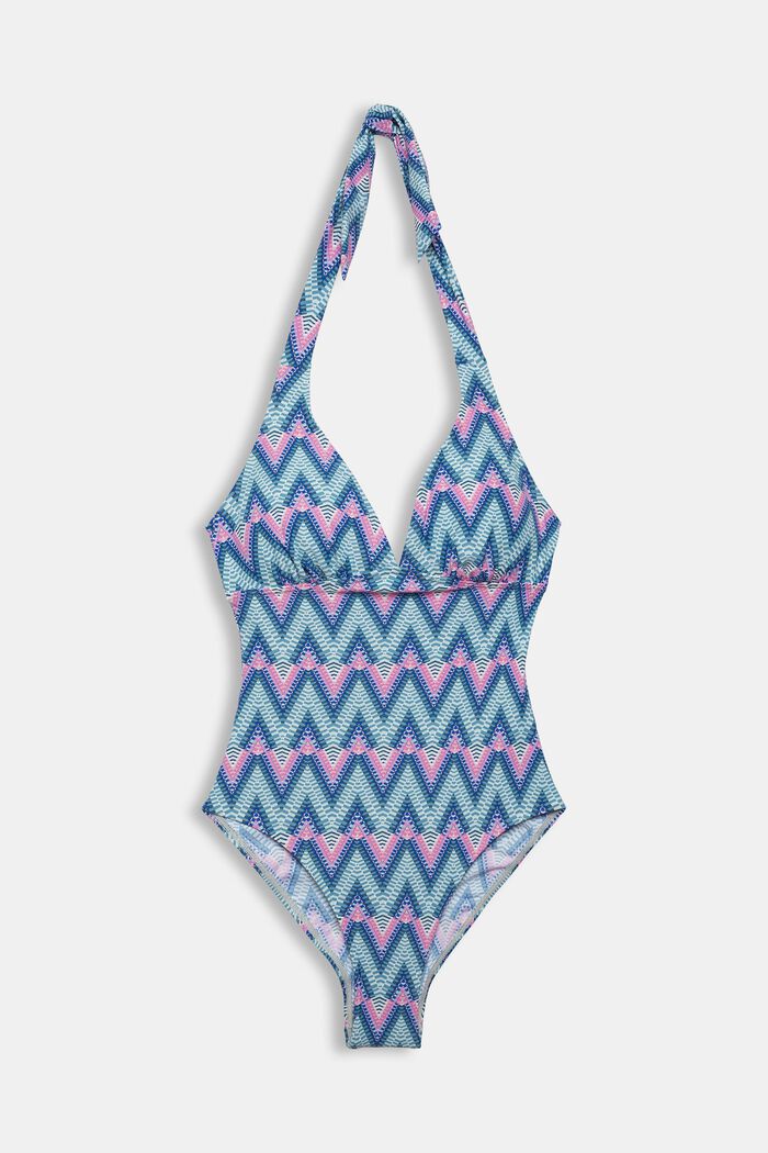 Recycled: padded halterneck swimsuit
