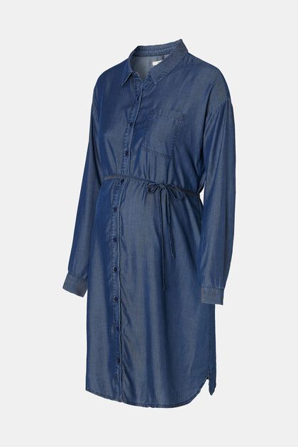 Denim-style dress with buttons, TENCEL™