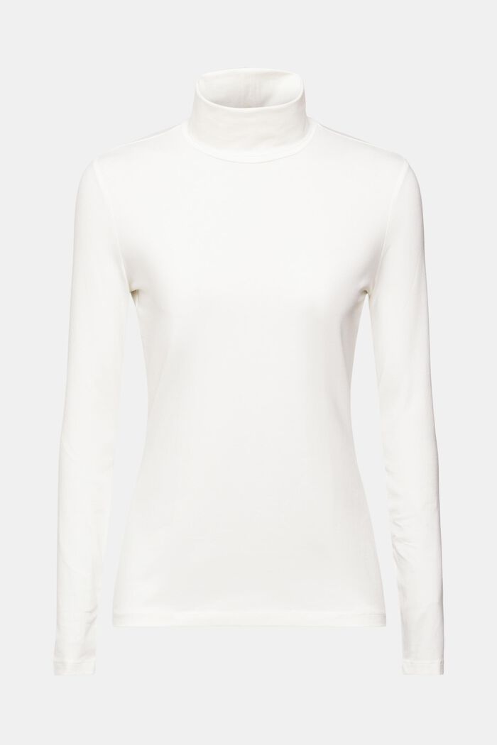 Roll Neck Long Sleeve Top, OFF WHITE, detail image number 6