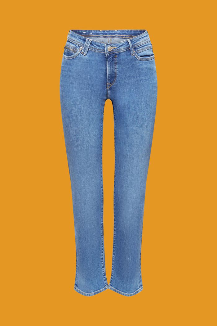 Straight leg stretch jeans, BLUE MEDIUM WASHED, detail image number 5