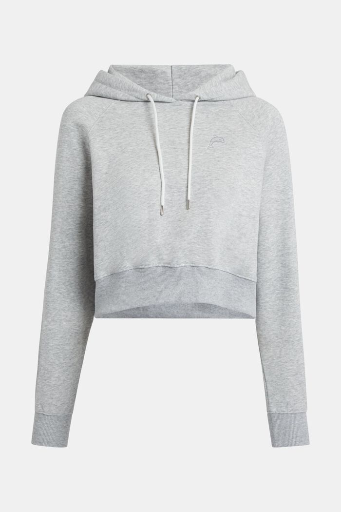Color Dolphin Cropped Hoodie, LIGHT GREY, detail image number 4