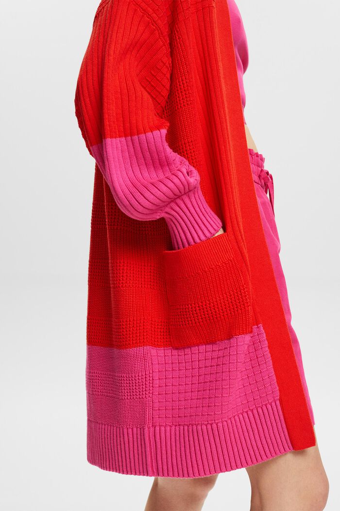 Structured Knit Cardigan, RED, detail image number 3