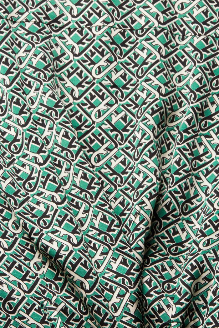 Patterned satin dress, EMERALD GREEN, detail image number 5