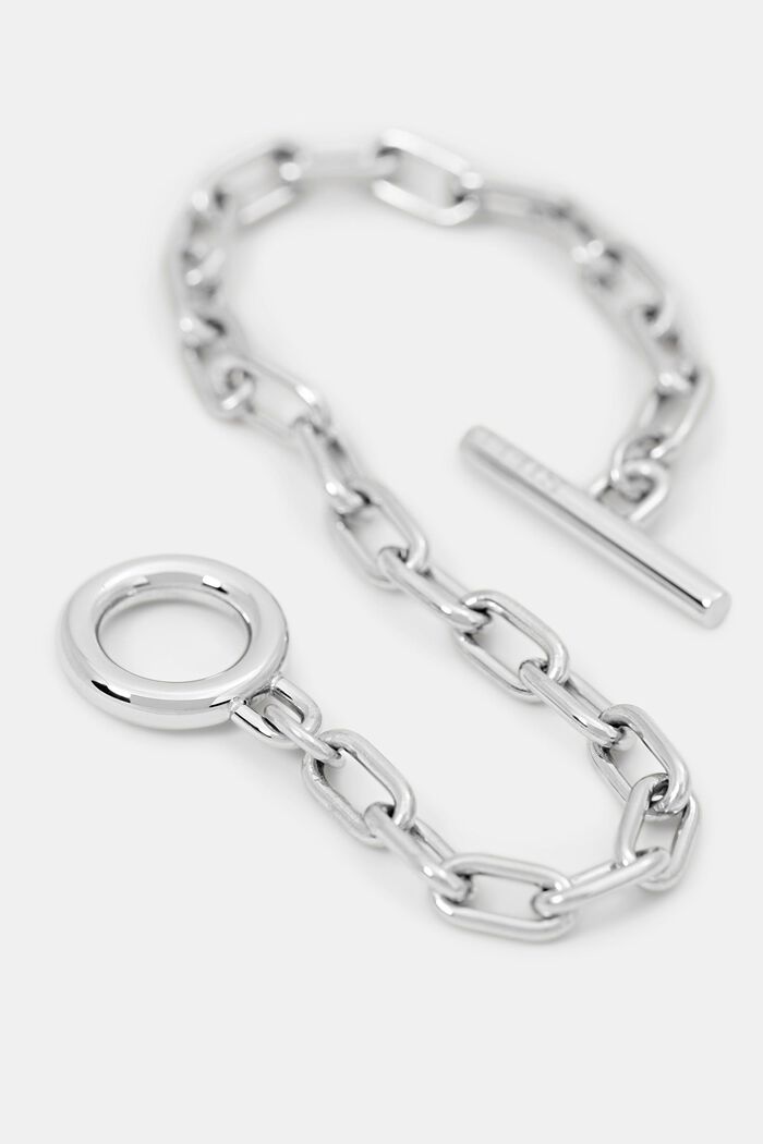 Stainless-steel link bracelet, SILVER, overview