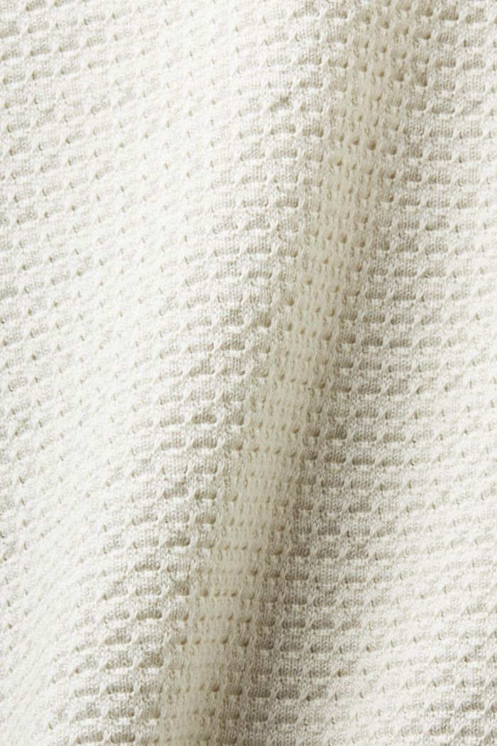 Structured Cotton Troyer Sweater, OFF WHITE, detail image number 4