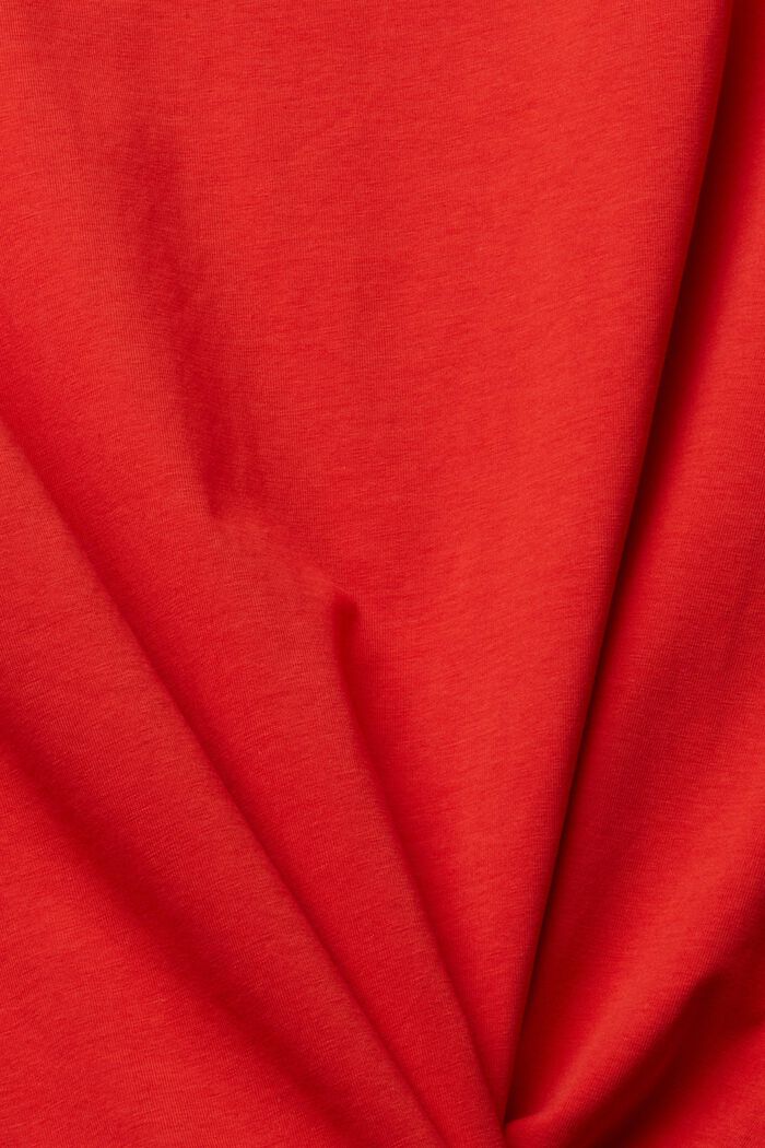 Top with 3/4-length sleeves, ORANGE RED, detail image number 1
