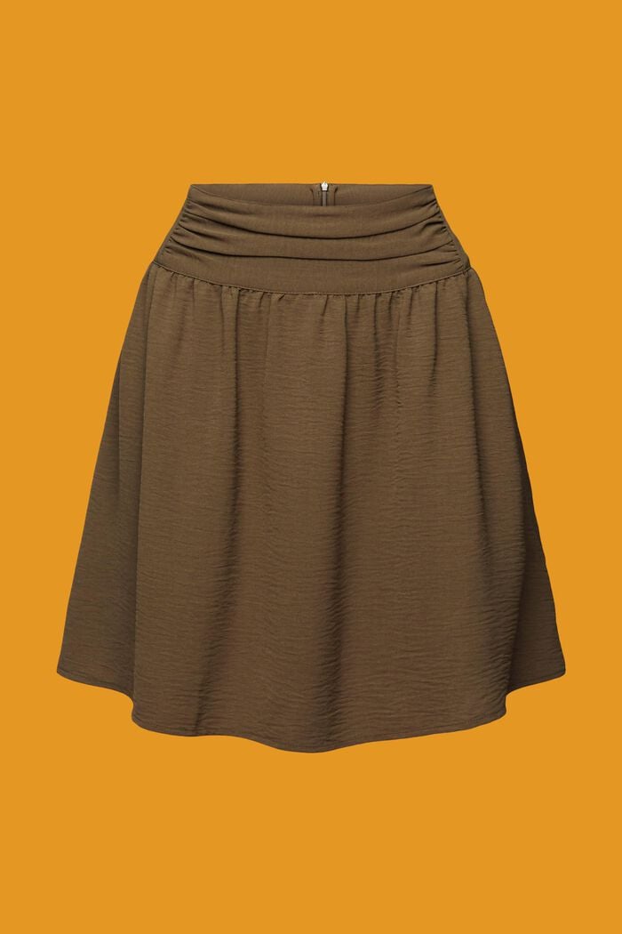 Crêpe mini skirt, KHAKI GREEN, detail image number 6