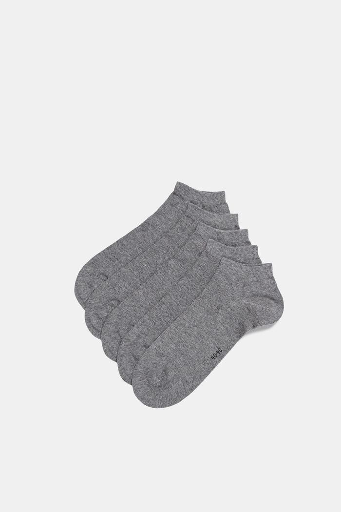 5-pack of blended cotton trainer socks, LIGHT GREY MELANGE, detail image number 0