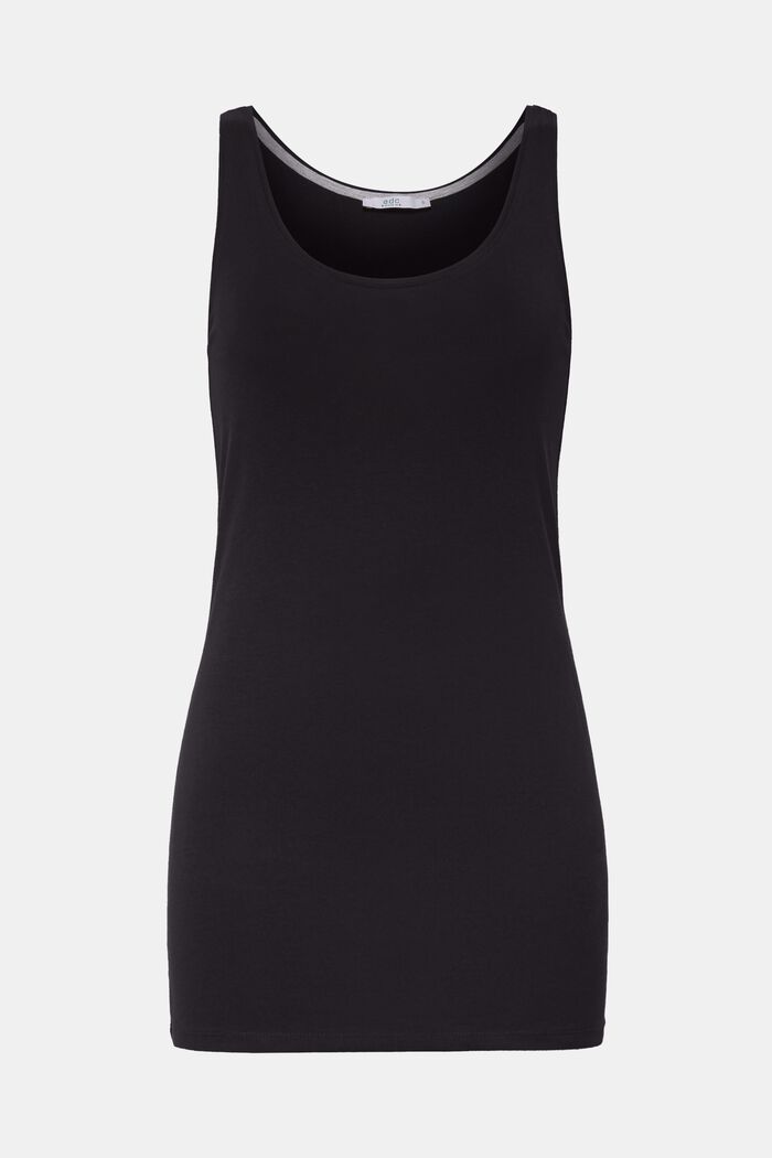 Stretch vest containing organic cotton, BLACK, detail image number 0