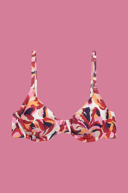 Bikini top with floral print