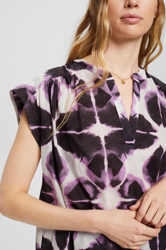 Lightweight blouse with pattern, DARK PURPLE, detail image number 2