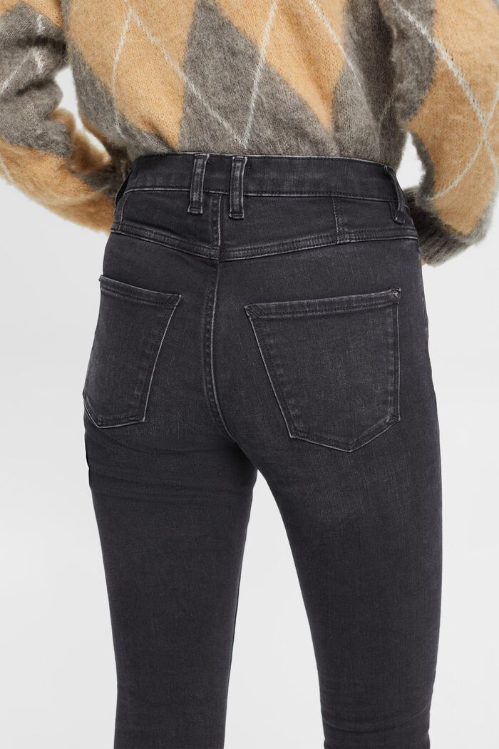 High-rise skinny fit stretch jeans, BLACK MEDIUM WASHED, detail image number 4