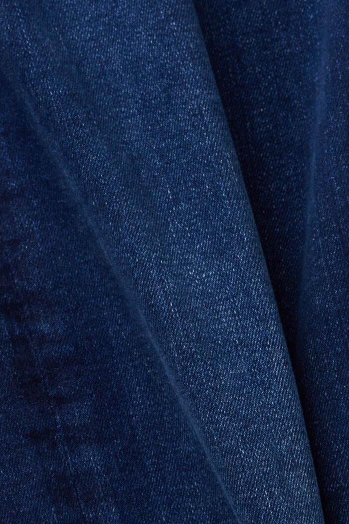 Straight leg stretch jeans, cotton blend, BLUE DARK WASHED, detail image number 6