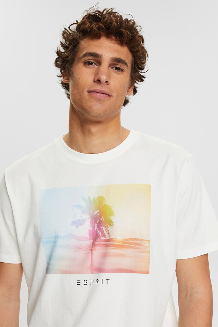 Jersey T-shirt with a print, OFF WHITE, overview
