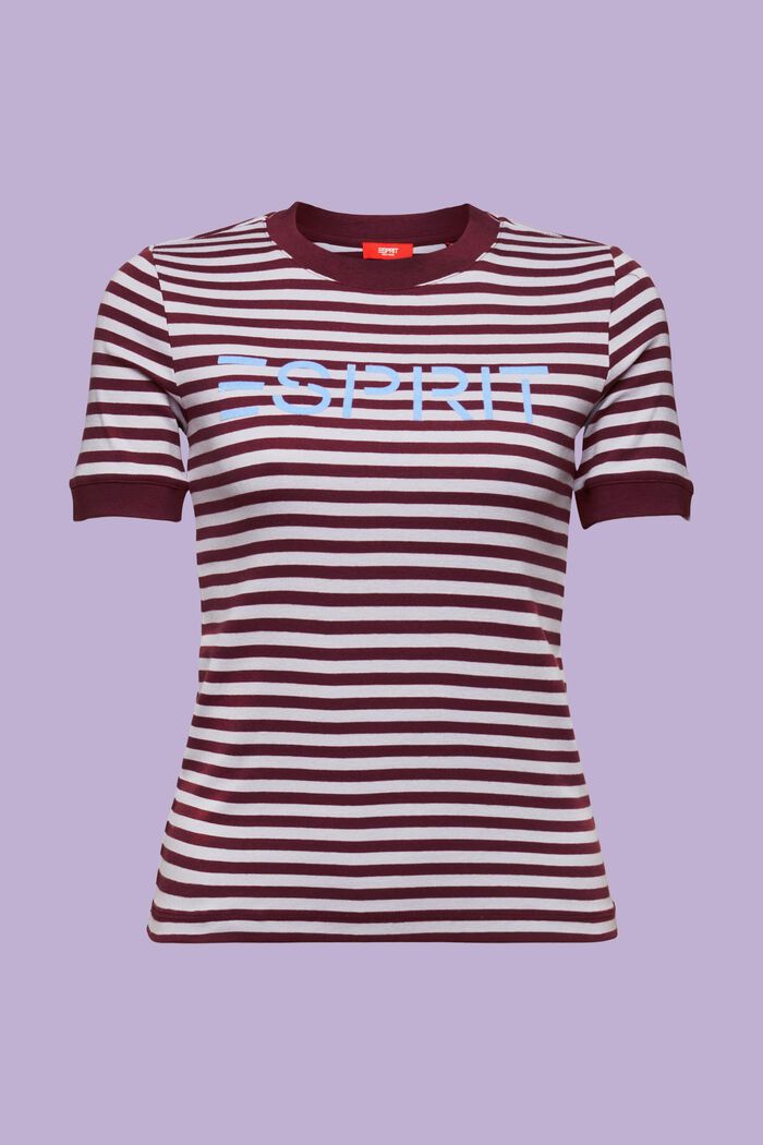 ESPRIT - Logo-Print Striped Cotton T-Shirt at our online shop