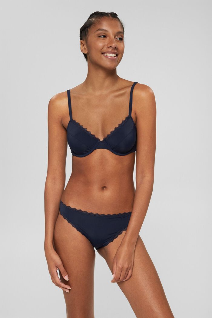 Underwire bra with lace, NAVY, detail image number 0