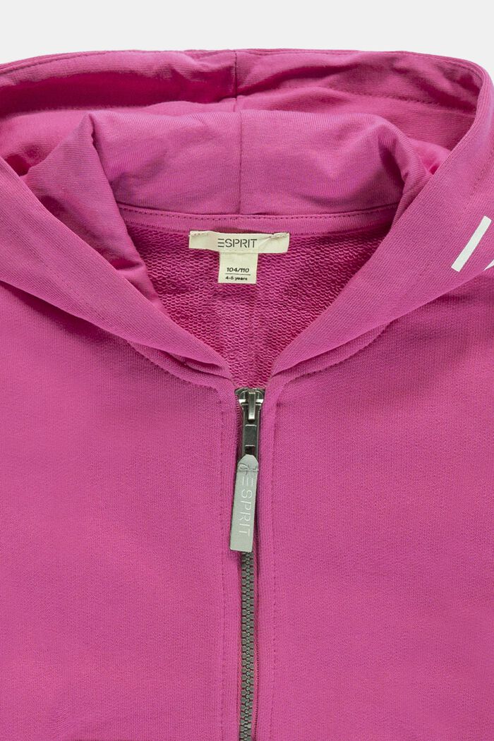 Sweatshirt cardigan in 100% cotton, PINK, detail image number 2