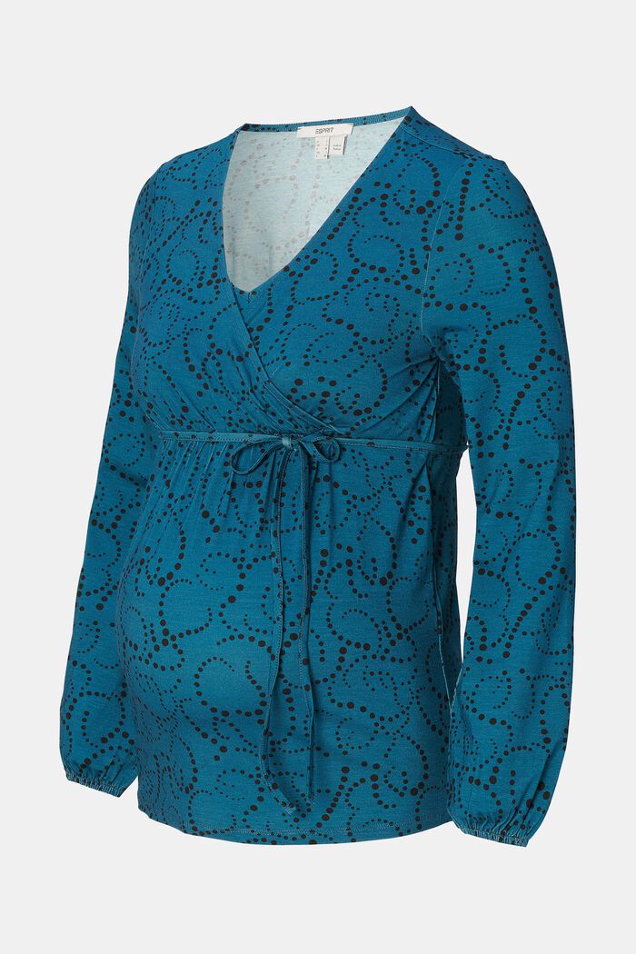 Patterned long-sleeved top, LENZING™ ECOVERO™