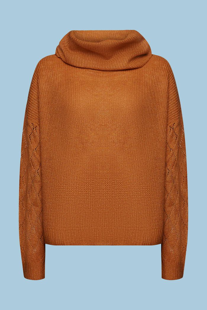 Cowl Neck Sweater, CARAMEL, detail image number 6