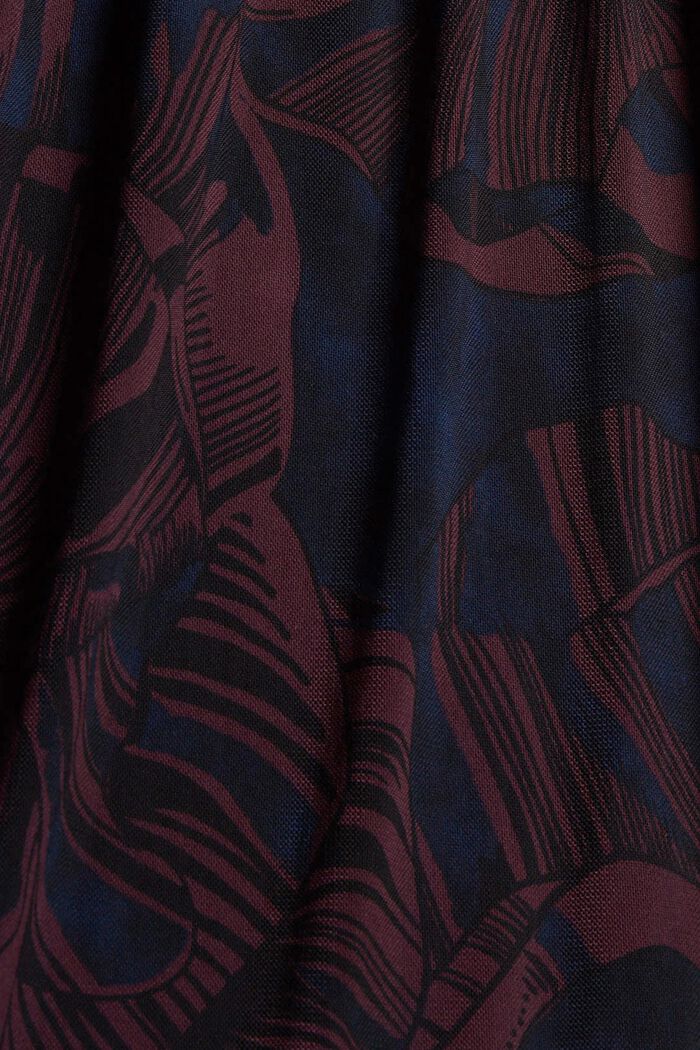Printed midi-length mesh dress, BORDEAUX RED, detail image number 4