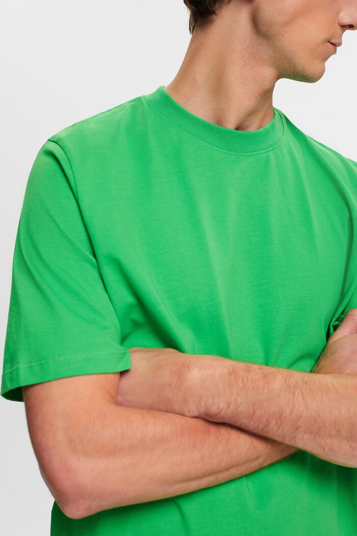 Cotton crewneck T-shirt, GREEN, detail image number 2