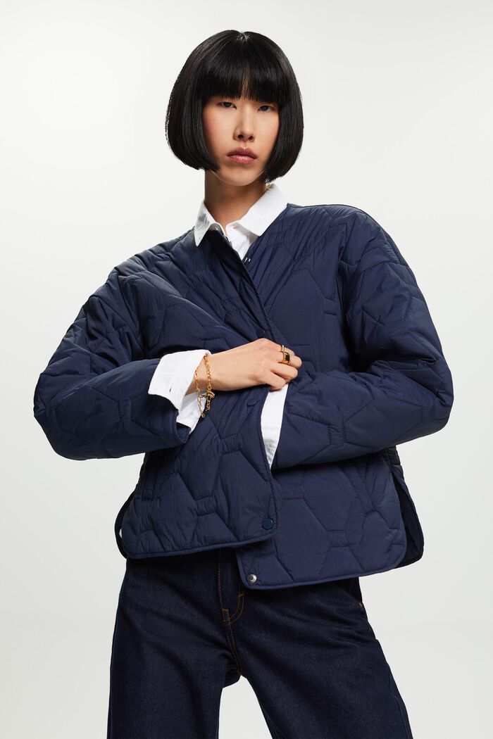 Recycled: lightweight quilted jacket, NAVY, detail image number 0