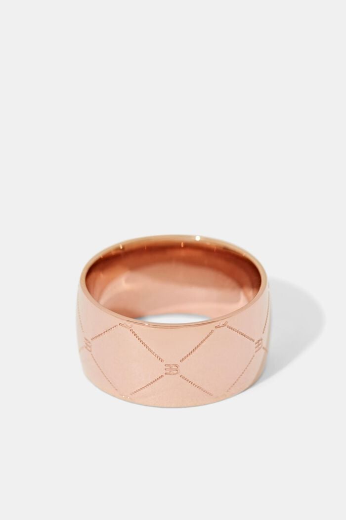 Ring with monogram in stainless steel, ROSEGOLD, overview