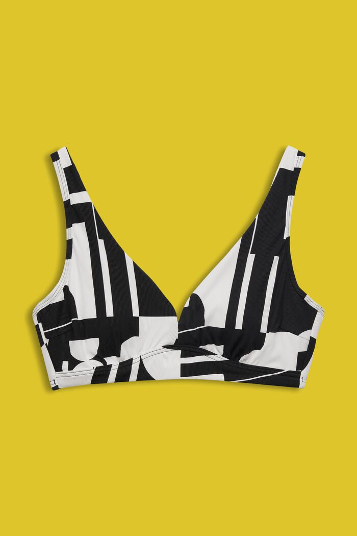 ESPRIT - Padded bikini top with retro print for big cups at our online shop