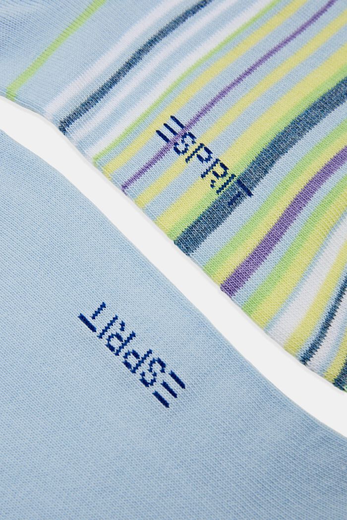 2-pack of colourful trainer socks, organic cotton, LIGHT BLUE, detail image number 2