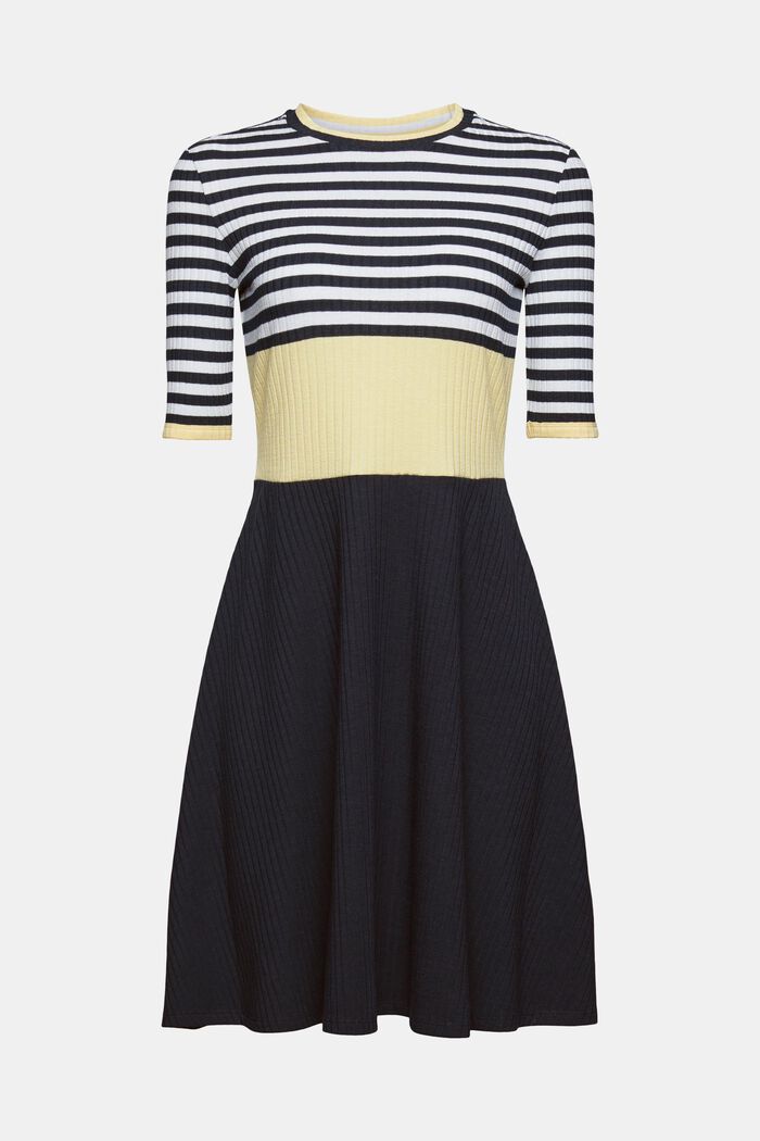Ribbed jersey dress with stripes, NAVY, detail image number 2