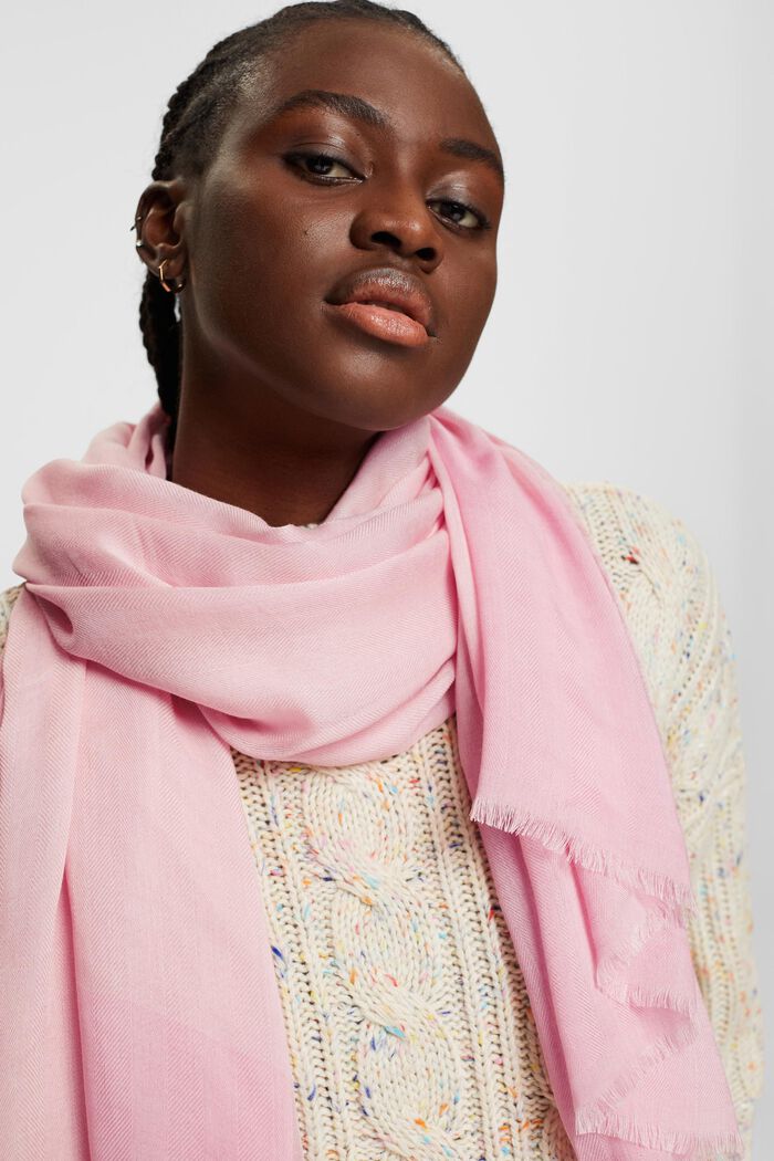 Tri-tone woven scarf, PINK, detail image number 2