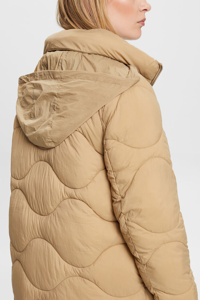 Quilted Coat, KHAKI BEIGE, detail image number 5