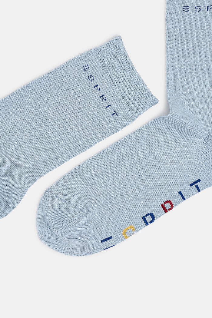 Kids' socks with logo, STEEL BLUE, detail image number 1