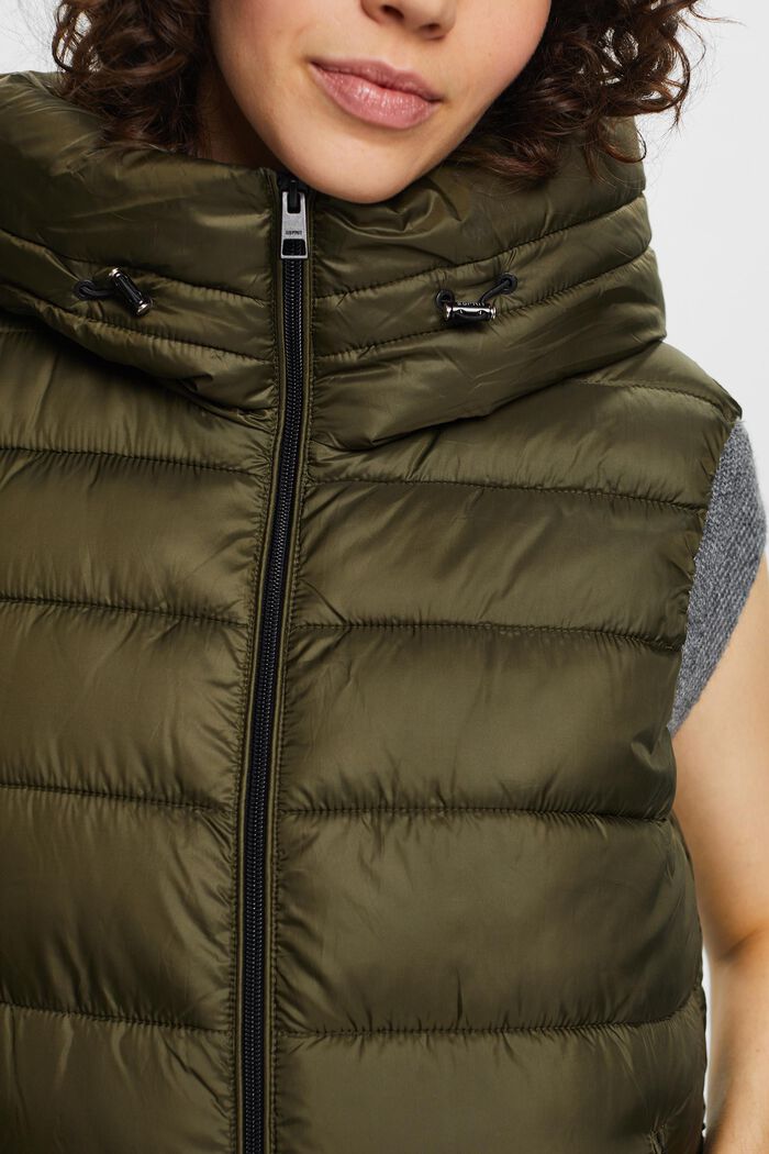 Quilted Puffer Vest, DARK KHAKI, detail image number 4