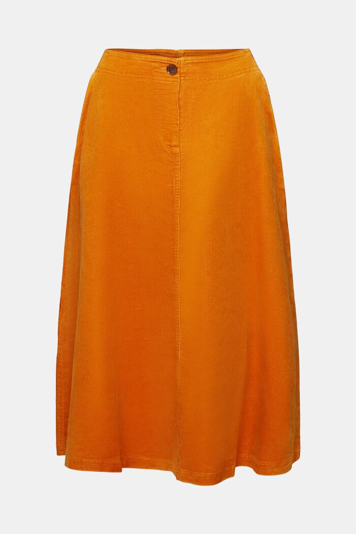 Corduroy Midi Skirt, HONEY YELLOW, detail image number 8